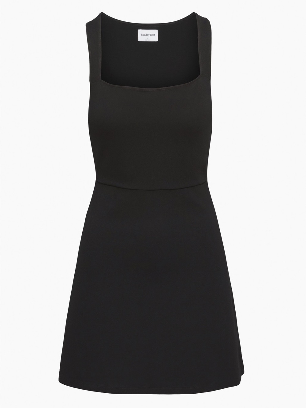 Sunday Best Black Square-Neck A-Line Mini Dress